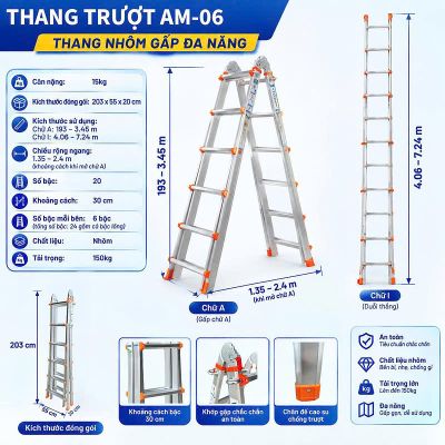 Thang nhôm rút lồng đa năng NKT-AM06