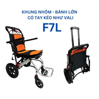 Xe Lăn Tay Gấp Gọn  Kéo Như Vali Khung Nhôm Bánh Lớn NIKITA NKT-F7L