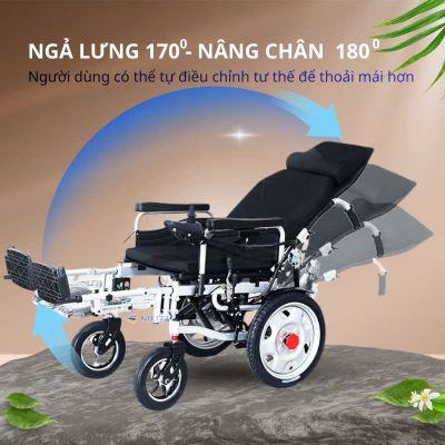 Xe Lăn Điện Ngã Thành Giường Cao Cấp Điều Khiển Tự Động NKT-W506